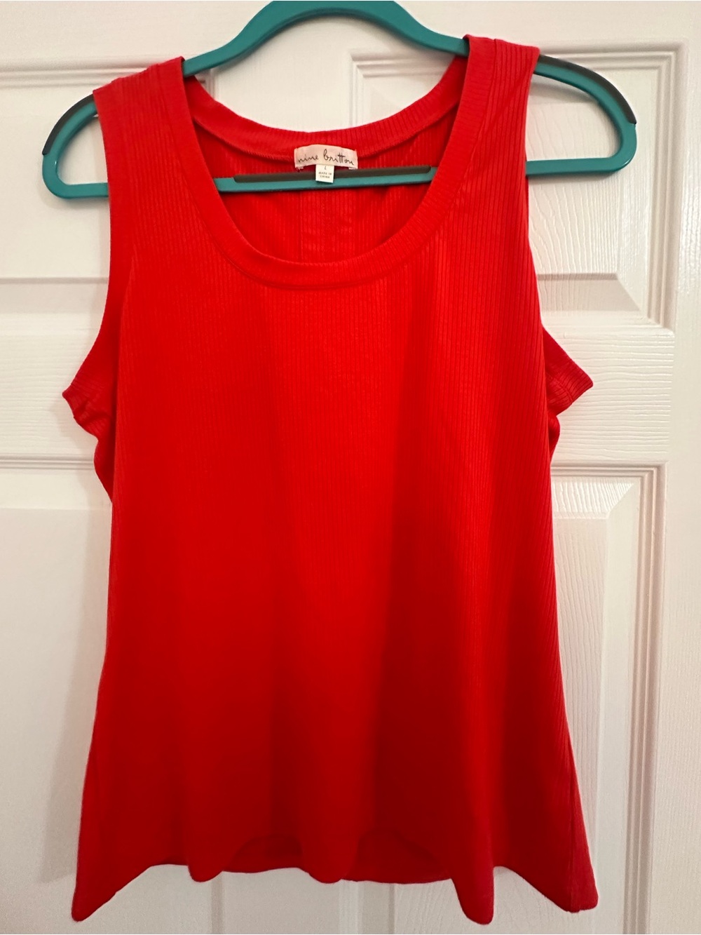 Nine Britton Red Ribbed Tank Top Size Large